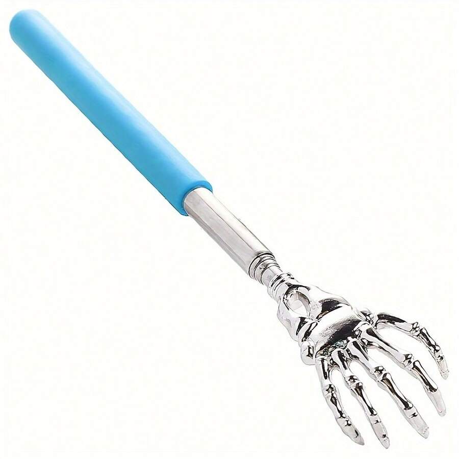 1 pieza Rascador de espalda extensible, rascador de espalda telescópico portátil de acero inoxidable con mango de goma, regalo para el Día de Acción de Gracias, cumpleaños, Navidad - A - Ver 1