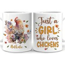 “爱猫女孩”定制名字陶瓷咖啡杯，双面印花可重复使用，微波炉和洗碗机适用，适合女性和女孩生日及母亲节礼物 - 松鼠 - 查看 14