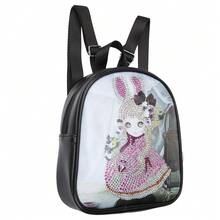1pc Diamond Painting Backpack Kit, Cartoon Character Pattern, PU Leather Material, With Round Crystal Diamond Art, Artistic Craft Gift, Suitable For Travel, School Opening Gift - View 14