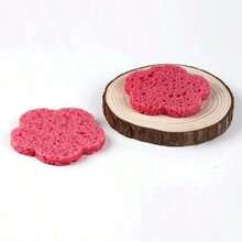 10pcs Face Cleaning Sponge Pad For Exfoliator Mask Facial SPA Massage Makeup Removal Thicker Compress Natural Cellulose Reusable - 粉色 - 查看 2