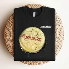 T-shirt femme en coton imprimé T-shirt Priest Rocka Rolla Tee Ian Hill Rob Halford Glenn Tipton - Noir - Voir 3