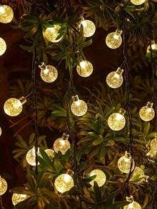 1 pièce 20/50/100 pcs Guirlande lumineuse à boules de savon LED de 5/7/12 m, Guirlandes lumineuses solaires pour l'extérieur, Convient pour les arbres de jardin, le patio, la Saint-Valentin, les mariages, les fêtes et la décoration de Noël - boules à bulles - Voir 7