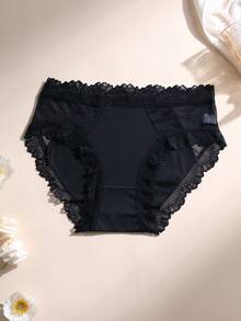 3条装女士蕾丝拼接冰丝低腰无痕内裤性感柔软透气内衣日常穿着运动瑜伽内裤 - 彩色 - 查看 4