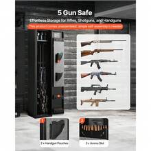 Secure Gun Storage With Biometric Lock, Digital Keypad, Adjustable Racks - A - View 2