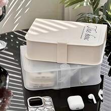 1pc Battery Storage Box - Power Cord Organizer Box - Desktop Cable Management Box, Suitable For Phone Chargers, Plugs And Data Cables, Made Of Durable PP Material With Cover To Hide Cables. Applicable For Home Office, Gaming Setup And Tech Desktops. - Multicolor - View 2