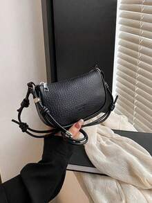 Túi xách mini họa tiết hạt vải, túi đeo chéo nhỏ gọn thời trang mới dành cho nữ, ví nhỏ. - màu đen - Xem 4