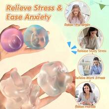 1 quả bóng bóp mềm dẻo, đàn hồi chậm, làm thủ công từ dầu dừa, đồ chơi giảm căng thẳng, đồ chơi ngón tay, đồ chơi mát-xa tay, đồ chơi lễ Phục sinh, đồ chơi giảm lo âu và thư giãn, quà tặng tiệc tùng, phần thưởng trong túi quà, quà sinh nhật, đồ chơi mềm dẻo. - Nhiều màu - Xem 3