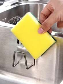 1 pieza Soporte para esponja de acero inoxidable, estante de secado autoadhesivo resistente, estante de secado para el fregadero de la cocina, gancho para estante de esponja de limpieza, accesorios de baño con estilo - Multicolor - Ver 10