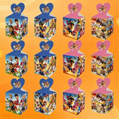 Paw Patrol Bộ quà tặng 12 món đồ chơi đội tuần tra với họa tiết cún con đặc trưng trong hộp giấy nhiều màu sắc | Bao bì tiện lợi | Hoàn hảo cho quà Giáng sinh, quà sinh nhật và quà tặng văn phòng | Bộ sưu tập dễ thương dành cho người hâm mộ | Bao bì quà tặng theo chủ đề và quà tặng sự kiện thiết yếu