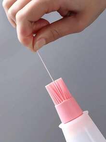 1pc Silicone Oil Brush With Bottle, Heat Resistant Brush Suitable For Air Fryer, Pancake, Baking And Grilling - Multicolor - View 4