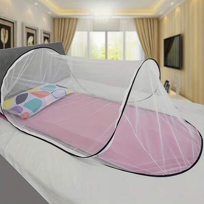 1pc Mosquito Net, Foldable Portable Camping Mosquito Net, Breathable High-Density Mesh Netting To Block All Mosquitoes And Insects, Zipper Design, Suitable For Camping, Hiking, Dorm, School, Apartment, Backpacking, Travel And Outdoor Anti-Mosquito Use, Compact Folding Storage, Lightweight Mosquito Net