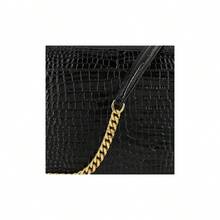Saint Laurent YSL Sunset Bag, Gold Logo, Crocodile Embossed, Shiny Leather, Chain Crossbody/Shoulder Bag, Medium Size, Women's, Black - 442906-DND0J-1000 - 查看 6