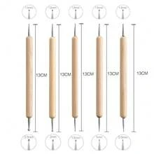 24pcs Ceramic Art Tools Set, Including Clay Sculpting Knives, Silicone Dotting Pen, Flat Wire Tools, Fondant Rolling Pin - 24-piece Pottery Tool Set - View 5