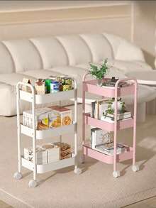 1-Piece Multi-Function Car With Carbon Steel And Metal, Which Is Movable And Has Strong Bearing Capacity, Is A Multi-Function Display Stand, Suitable For Snacks, Vegetables, Books, Cosmetics And Other Items, Equipped With Casters, Easy To Assemble, Suitable For Storage And Room Decoration In Kitchens, Bathrooms, Living Rooms, Study Rooms And Other Places, And Household Items. - Multicolor - View 9