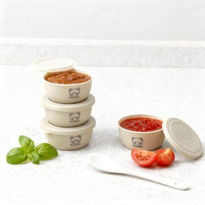 Bộ 2/6 chiếc cốc nhựa đựng nước sốt hình gấu dễ thương 50ml có nắp silicon, hộp đựng gia vị kín di động, hộp đựng nước sốt cà chua mù tạt, hộp đựng nước sốt tái sử dụng, thích hợp cho học sinh và người lớn sử dụng tại nhà, trường học, ký túc xá, văn phòng, cắm trại ngoài trời, dã ngoại, du lịch.