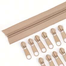 1 Set = 5m Zipper + 10pcs Metal Zipper Pulls, Colorful Nylon #3 Zipper With 10pcs Matching Metal Zipper Pulls, Suitable For Garments, Textiles, Bags - 5m Zipper + 10pcs Metal Zipper Pulls - View 9