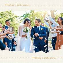 高品质手鼓 | 手持打击乐器，配有闪亮金属铃铛 | 适用于教堂唱诗班、卡拉OK之夜、学校音乐课、民间舞蹈表演、生日派对、婚礼和节日庆典 | 便携式音乐玩具，可为任何场合创造欢快的节奏 - 彩色 - 查看 6