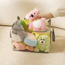 Bolsa de almacenamiento de juguetes de peluche de gran capacidad, organizador de almacenamiento de muñecas para niños, bolsa de almacenamiento impermeable para libros de estudiantes---Ahorro de espacio - Multicolor - Ver 4