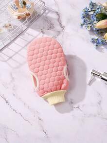 1pc Double-Sided Exfoliating Bath Glove, Featuring Honeycomb Elastic Design, Soft & Smooth Texture, Gentle Cleansing & Exfoliation Without Skin Irritation, Comfortable Non-Slip Bathing Experience. - Multicolor - View 6