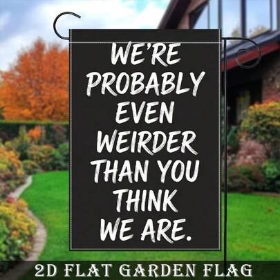 2D Flach - 2D Flach - 2D Flach Banner, 1 Stück Monster Schwarz-Weiß Gartenflagge, beidseitig bedrucktes Polyester Dekorationsbanner, unser Design könnte sogar noch seltsamer sein als du dir vorstellst, geeignet für Outdoor Heim- und Hofdekorationen