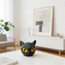 Luxury Black Cat Statue Figurine, Resin Material, Home Decor, Office Desk Decoration - Style B - Dark Color - View 5
