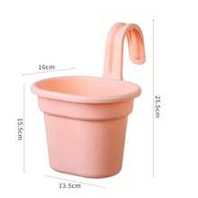 1/3pcs Colorful Hanging Flower Pots, With Sturdy Detachable Hooks, Thick PP Material, Suitable For Railings, Fences, Balconies, Yards, Gardens And Indoor Decor, Outdoor Plant Pots - Hanging Flower Pots - View 14
