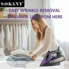 Setrika Listrik Multifungsi Rumah Tangga SOKANY 11016, Daya Tinggi 2400W, Pemanasan Cepat, Kapasitas Besar 380ml, Kontrol Suhu Multi-Level, Layar LED, Asisten Rumah Tangga Ideal - Steker Tipe A Jepang (100V) - View 2