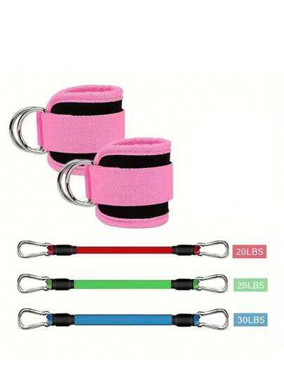 Dây đeo mắt cá chân cho dây kháng lực - Khóa chữ D kép, có thể điều chỉnh, dày dặn và thoải mái - Dành cho cả nam và nữ, lý tưởng cho các bài tập đá mông, đẩy hông và các bài tập phần thân dưới | Dụng cụ thể dục cao cấp