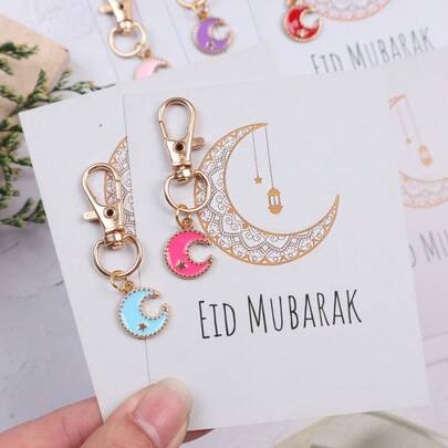 Bộ 10 chiếc thiệp nhỏ in hình trăng khuyết đáng yêu. Bộ quà tặng Eid Mubarak, bộ móc khóa hình trăng khuyết độc đáo cho Eid Al-Fitr, quà tặng thời trang cho nam và nữ. Thích hợp cho các buổi họp mặt gia đình, sinh nhật, lễ hội, trang trí tiệc, quà tặng Lễ Tạ ơn, quà tặng cho gia đình, bạn bè, học sinh, giáo viên, v.v. Quà tặng chúc phúc Eid Al-Fitr Ramadan, quà tặng kỷ niệm.