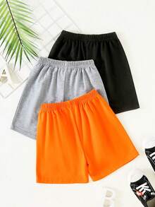 Bộ 3 quần short thể thao cho bé trai 4-8 tuổi, màu cam, xám, đen, in hình gấu hoạt hình dễ thương - Thích hợp cho kỳ nghỉ hè và chơi đùa hàng ngày. - Nhiều màu - Xem 2