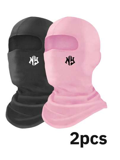 1pc/2pcs Unisex Solid Color/Printed Minimalist Balaclava Ski Mask, Suitable For Outdoor Activities Like Cycling, Fishing, Hiking, Mountaineering