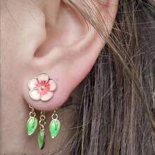 1 Pair Fashionable Enameled Colorful Cloud Waterdrop Front & Back Earring Set, Unique Design Cloud Earring Jackets, Women, Girls, Birthday, Holiday - Nhiều màu - Xem 1