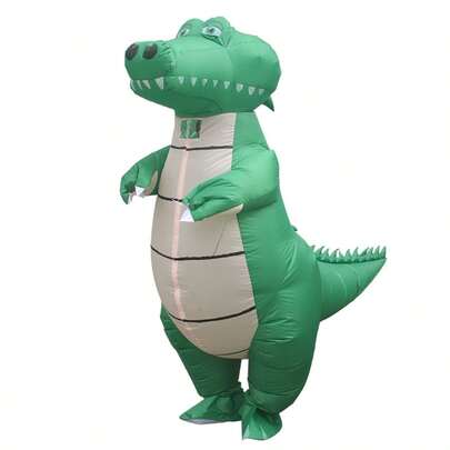 Bộ trang phục cá sấu bơm hơi cho các bữa tiệc ngày lễ, món quà Halloween/Giáng sinh/Lễ tình nhân vui nhộn! Phù hợp cho người cao từ 1,5-2m, bao gồm máy thổi khí, không bao gồm pin.