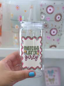 Iced Matcha And Coffee Glass Straw Cup, Matcha Glass Straw Cup, Coffee Iced Drink Straw Cup, Suitable For Milk Tea, Coffee, Matcha, Juice, Tea, Etc. - Multicolor - View 13