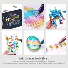 36/54 Colors Acrylic Gel Pens, 48 Colors Metallic Glitter Painting Pens Set, Suitable For Black Paper, Rocks, Glass, Fabric Painting, DIY Crafts, Professional Art Design Tools - Sets - View 10