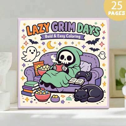 (Phiên bản cao cấp nâng cấp, giấy dày, 20.5 * 20.5cm) "Trang tô màu Thần Chết: 25 trang Halloween vui nhộn", Thích hợp cho các cặp đôi và gia đình, thích hợp cho các buổi tụ họp, Ngày lễ tình nhân, sinh nhật và các ngày lễ khác. Đồ dùng học tập và vẽ tranh, sách, sách tô màu, đồ dùng học tập, trường học, Giáng sinh, Halloween, sinh nhật, quà tặng tựu trường, sách tô màu, Lễ Phục sinh, quà tặng Lễ Phục sinh, đồ thủ công mỹ nghệ Lễ Phục sinh, đồ dùng nghệ thuật