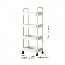 360° Rotating Rolling Storage Cart With Adjustable Shelves, Multi-Tier Organizer Rack For Kitchen, Bedroom, Outdoor Camping, Kitchen Storage & Organization, Room Decor, Kitchen Essentials, Bathroom Accessories - View 11