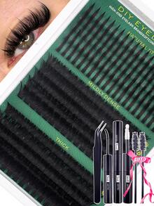 560/280/260pcs D Curl Lash Clusters With Bottom Lashes 80D-200D 10-16mm Multi-Types Individual Clusters Eyelash Extensions Spike Lashes Wispy Lash DIY Lash Extensions With Lash Bond And Seal - Multicolor - View 11
