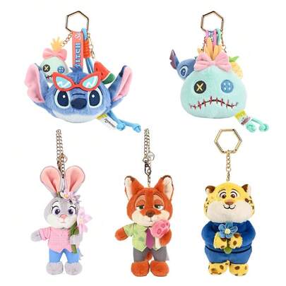 Disney 《星际宝贝》/《疯狂动物城》毛绒钥匙扣，创意配饰，可装饰包包和吊坠，或作为节日礼物。