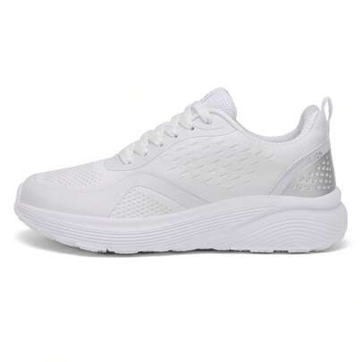 Women's Fashion Sneakers - Breathable & Comfortable, With Thick Sole Support, Lace-Up Low-Top Design, Suitable For Casual & Sports Wear, All Seasons