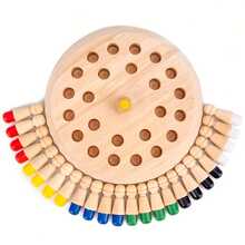 1 Set Wooden Memory Matching Game - Portable Family Strategy Board Game - Suitable For Holiday Gifts And Brain Training - Travel Games - Outdoor Games - Wooden - Multicolor - View 5