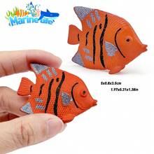 Set de 12 piezas de mini peces tropicales, modelo del mundo marino de PVC sólido, que incluye decoraciones de peces de aguas profundas, modelo educativo del océano, adecuado para regalos de festivales infantiles, perfecto para la decoración de acuarios y recuerdos de fiesta - Multicolor - Ver 12