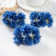 1/5/500件人造絲花束－碎花花束，仿真花，適用於居家、餐廳、客廳、戶外花園裝飾，可用於婚禮、居家花園和派對裝飾，人造花，婚禮花束，新娘花束，婚禮用品，婚禮裝飾，裝飾花卉，春季裝飾 - 寶藍色 - 查看 2