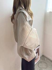 New Summer 2026 Collection: Women's Lightweight Hooded UV Protection Jacket. Excellent UV Protection, Breathable, And Made From A Cool, Soft Material. Comfortable And Stylish. Perfect For Commuting, School, Outings, And Everyday Wear. A Popular Item For Women's Sun Protection Outerwear. - Khaki - View 1