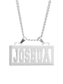 1pc Customized Name Plate Necklace, 18K Gold Stainless Steel, 3 Styles Available, Suitable For Daily Wear, Gift For Valentine's Day, Father's Day, Partner, Boyfriend, Unisex Hip-Hop Street Style - Multicolor - View 13