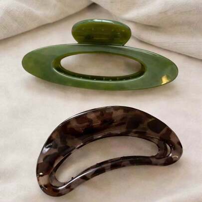 1pc/2pcs Elegant Hollow-Out Hair Claw Clip | Modern Minimalist Hair Jaw For Women | Secure Hold Hair Accessory For Thick Hair & Full Updos | Chic Hair Clamp For Daily Wear, Office & Casual Outings | Non-Slip Grip Design For All Hair Types | Effortless Style To Elevate Your Everyday Look