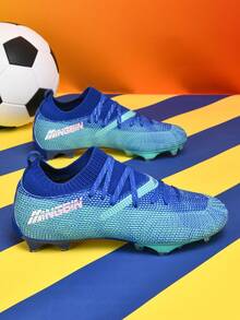 1双男女通用足球鞋，长钉训练鞋，低帮户外男女竞技运动鞋，适用于人造草坪、硬地、室内训练场，专业团队运动鞋，轻便高性能高帮专业足球鞋，厂家直销 - 寶藍色 - 查看 1