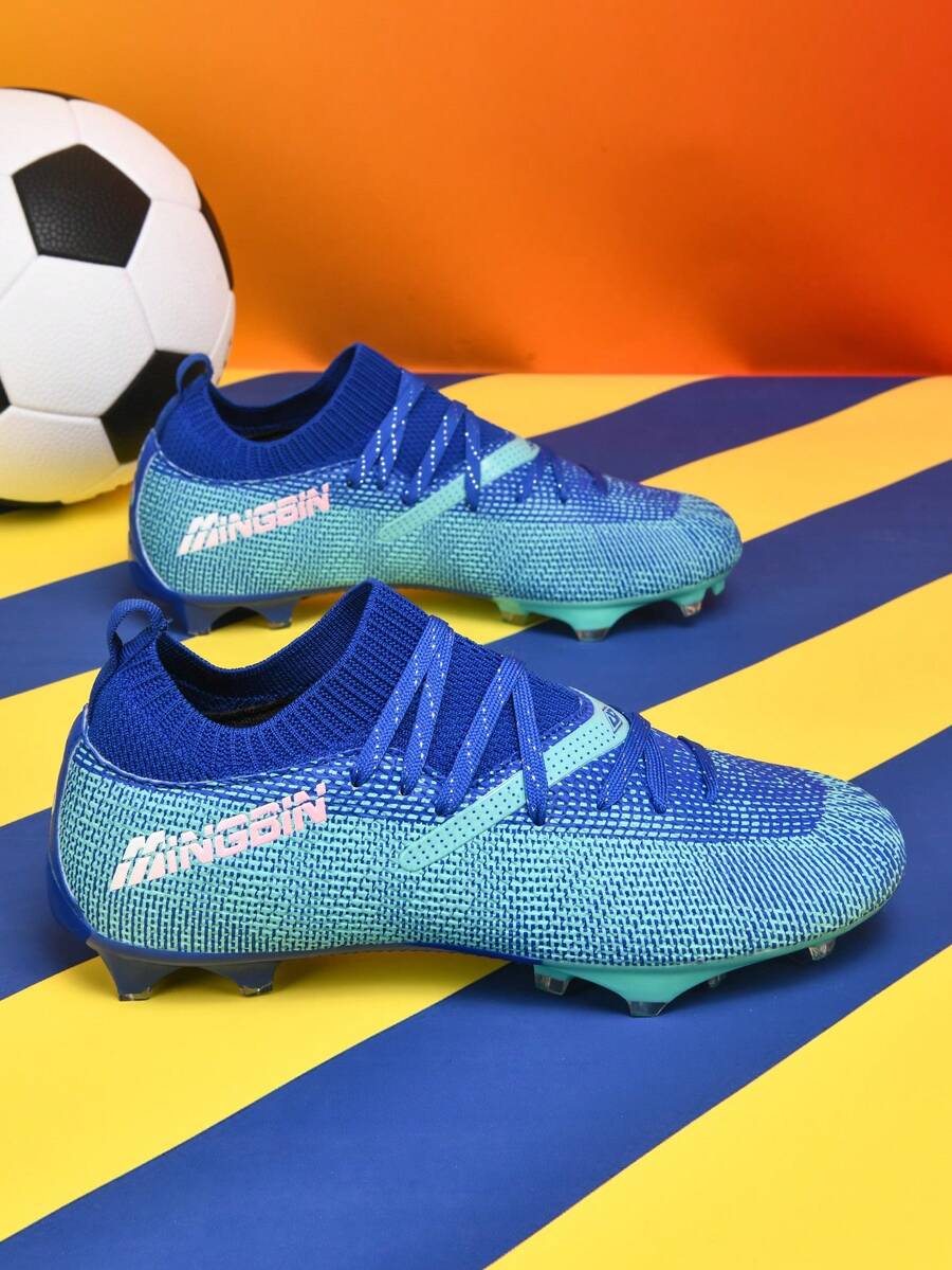 1双男女通用足球鞋，长钉训练鞋，低帮户外男女竞技运动鞋，适用于人造草坪、硬地、室内训练场，专业团队运动鞋，轻便高性能高帮专业足球鞋，厂家直销 - 寶藍色 - 查看 1