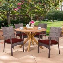 HARBOREST Juego de 4 cojines para silla al aire libre cojines para silla de patio resistentes al agua con lazos cojines de asiento al aire libre para muebles de patio 43x41x5 cm burdeos - Borgoa - Ver 7