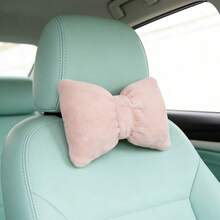 1pc Car Headrest Neck Pillow Plush Bow Headrest Car Pillow Car Seat Cushion - Plush - View 4
